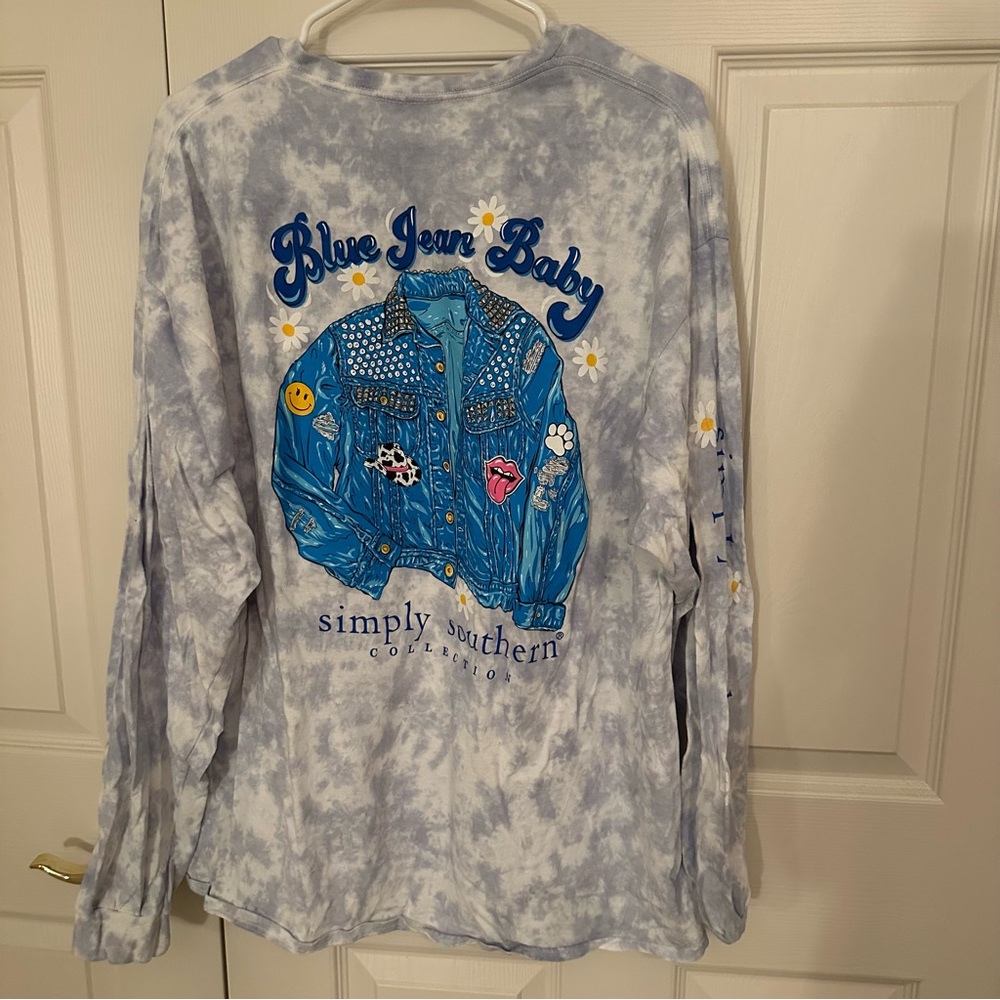 Simply Southern Blue Tie-Dye T-Shirt Blue Jean Baby Retro
